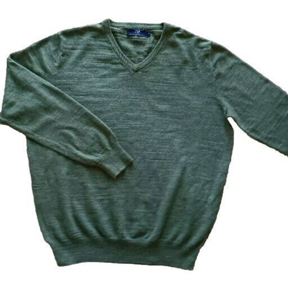 J.Crew Sweater Womens Sz M Green  V-Neck  Preppy  Classic  Academia
